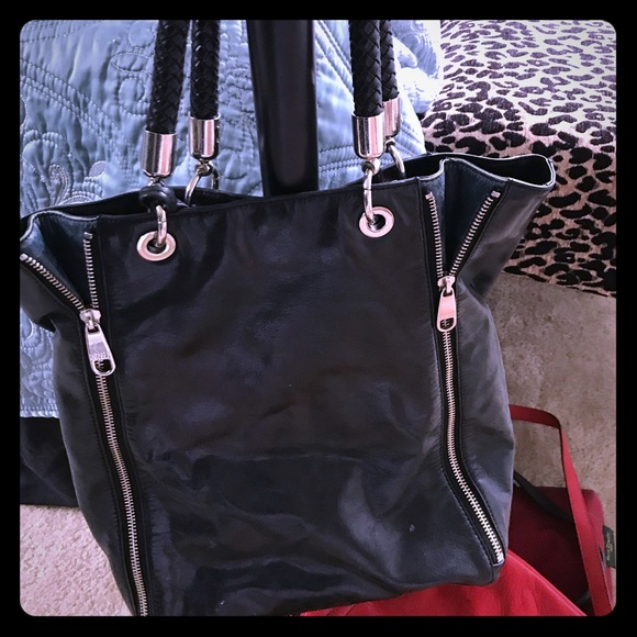 Badgley Mischka Handbags - Black leather satchel